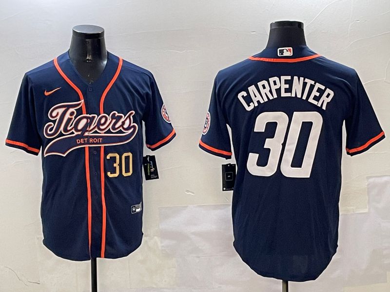 Men Detroit Tigers #30 Carpenter Blue Jointly Name 2025 Nike MLB Jersey style 4->detroit tigers->MLB Jersey
